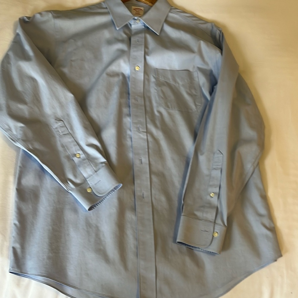 Brooks Brothers Regular Fit Dress Shirt 346 Blue 16 1/2 34/35